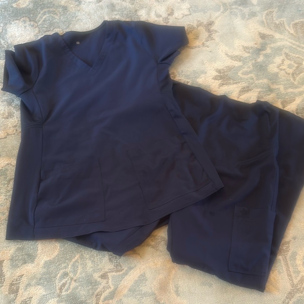 Med Couture Navy Blue MATERNITY Scrub Set- Small